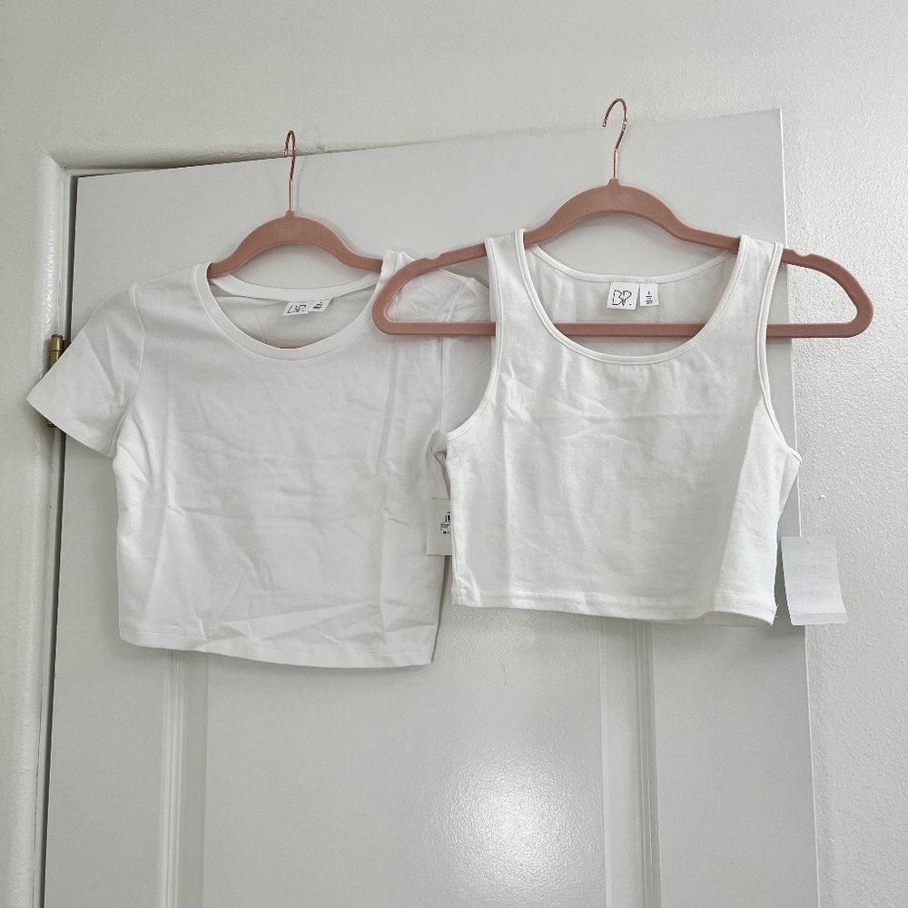 BP Crop Tee & Tank Bundle - Two for One - NWT - White